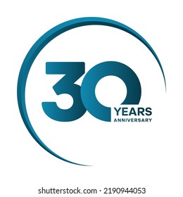 logotipo de celebración del 30 aniversario. Diseño de plantillas de celebración de aniversario, ilustraciones vectoriales.