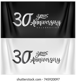 30th Anniversary Celebration Logotype. thirty years Anniversary handmade Calligraphy. Vector Illustration.