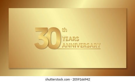 30 Aniversario, celebración del aniversario diseño vectorial con color dorado sobre fondo dorado con un diseño simple y lujoso.logo plantilla vectorial