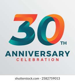30th anniversary celebration vector template.