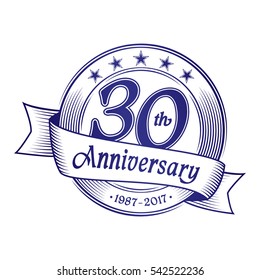30th anniversary design template. Vector and illustration.