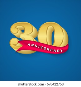 30th anniversary gold emblem design template