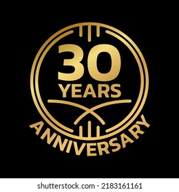 30th Anniversary Golden Logo Icon 30 Stock Vector (Royalty Free ...