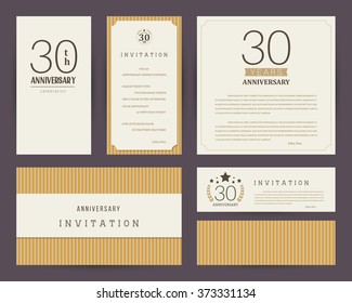 30th Anniversary Invitation Cards Template.