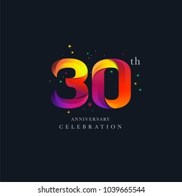 30th Anniversary Logo Design, Number 30 Icon Vector Template.