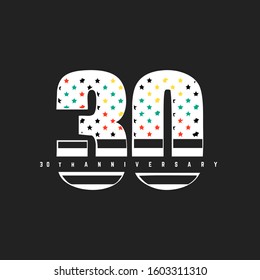 30th Anniversary logo design template