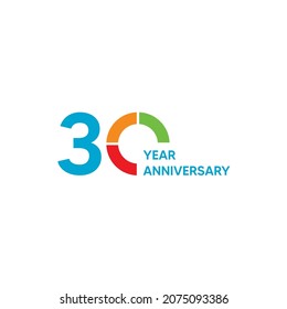 30th anniversary logo template. vector illustration