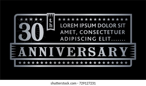 30th anniversary logo. Vector and illustration.