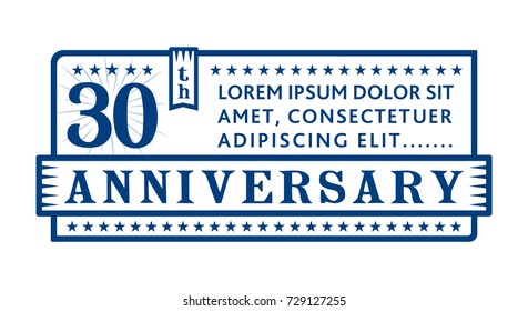 30th anniversary logo. Vector and illustration.