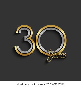 30. Jubiläumslogotype. Jubiläum-Template-Design für Broschüren, Broschüren, Magazine, Broschüren, Banner, Web, Einladung oder Grußkarte. Vektorgrafiken.