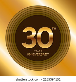 Logotipo del 30 aniversario. Diseño de planilla de celebración del aniversario para folletos, folletos, revistas, afiches de folletos, banner, web, invitación o tarjeta de saludo. Ilustraciones vectoriales.