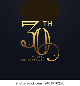  30th Anniversary logotype design 30 Years Anniversary Logo, Vector Template Design element for birthday, invitation, wedding, jubilee and greeting.