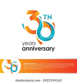 30th Anniversary logotype design colorful design template. Vector illustration