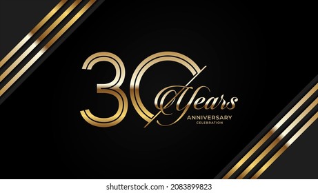 30th anniversary logotype. Golden anniversary celebration emblem design for booklet, leaflet, magazine, brochure poster, web, invitation or greeting card. Vector illustrations. EPS 10