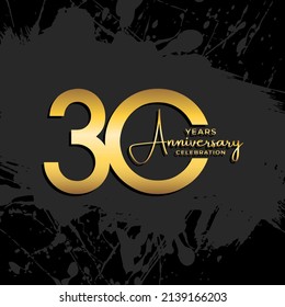 30. Jubiläumslogotype. Goldener Jubiläumsgeschmack für Broschüren, Broschüren, Broschüren, Banner, Web, Einladung oder Grußkarte. Vektorgrafiken.