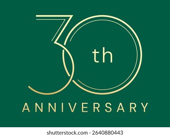 30th Anniversary luxury gold celebration with overlapping numbers logo typography vector design twisted infinity concept. Thirty Years anniversary gold template for celebration event, invitation, card