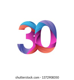 30th anniversary and number modern design 