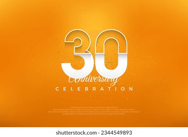 30. Jubiläumszahl mit modernen, dünnen weißen Zahlen. Premium-Vektordesign. Premium Vektor für Poster, Banner, Fest Gruß.