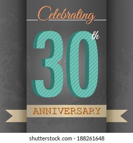 30th Anniversary poster / template design in retro style - Vector Background