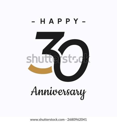 30th Anniversary Vector Logo. 30 years wedding celebrating logo design template.