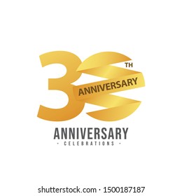 30th anniversary vector template. Design for celebration, greeting cards or print.