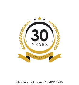 30th anniversary years gold black color