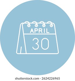 30th of April Line vector Icon Design