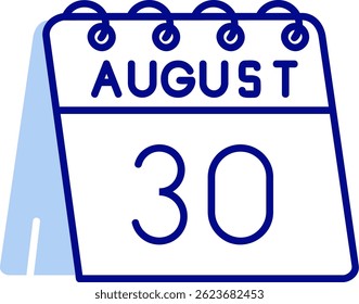 30 de agosto Línea de Vector Icon Design