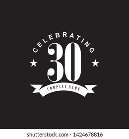 30th celebrating anniversary logo design