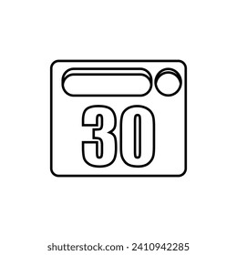 30th day with vector icon shape