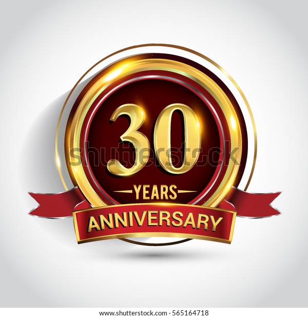 30th Golden Anniversary Logo Thirty Years Stock Vector (Royalty Free ...