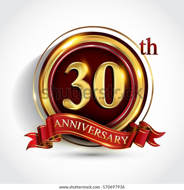 30th Golden Anniversary Logo Thirty Years Stock Vector (Royalty Free ...