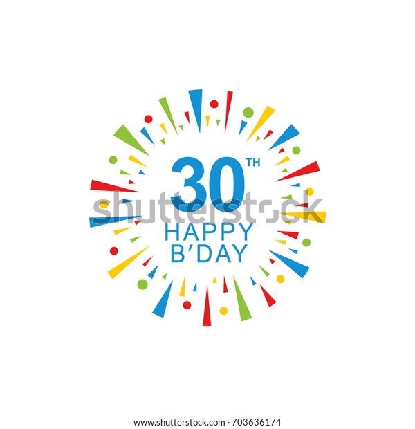 30th Happy Birthday Logo Circle Shape のベクター画像素材 ロイヤリティフリー