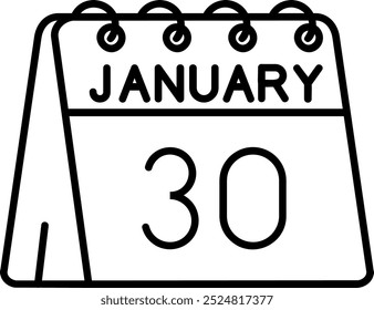 30. Januar Linie Vektor Icon Design