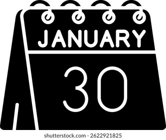 30 de enero Línea de Vector Icon Design