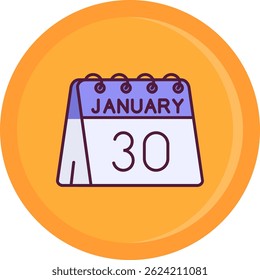30 de enero Línea de Vector Icon Design