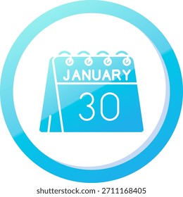 30 de enero Línea de Vector Icon Design