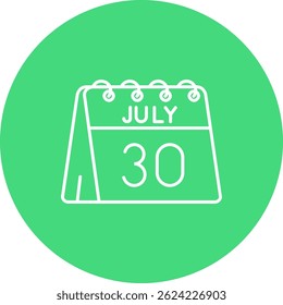 30th of July Line vector Icon Design