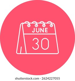 30th of June Line vector Icon Design