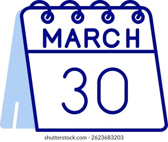 30 de Marzo Línea Vector Icon Design