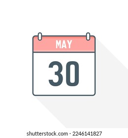 30th May calendar icon. May 30 calendar Date Month icon vector illustrator