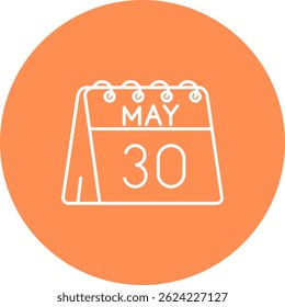 30 de mayo Línea Vector Icon Design