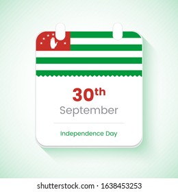 30th September, Independence day of Abkhazia. Creative country independence day calendar concept vector illustration.