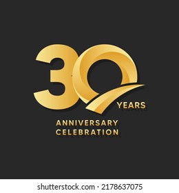 30th Year Anniversary Design Template Vector Stock Vector (Royalty Free ...
