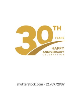 30th Year Anniversary Design Template Vector Stock Vector (Royalty Free ...