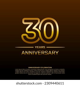 30th year anniversary design template in gold color. vector template illustration