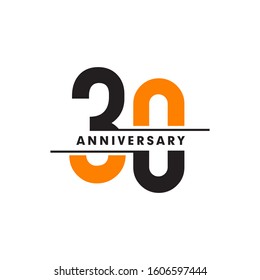 30th Year Anniversary Logo Design Vector Template