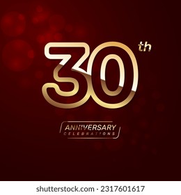 Diseño del logo del 30 aniversario con un concepto de doble línea en color oro
