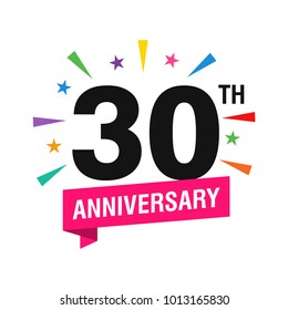 30th Years Anniversary Logo Design Vector. Modern Illustration