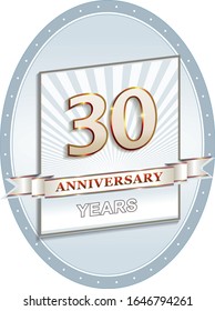 30th years anniversary logo vector design  background for celebration, invitation, birthday card